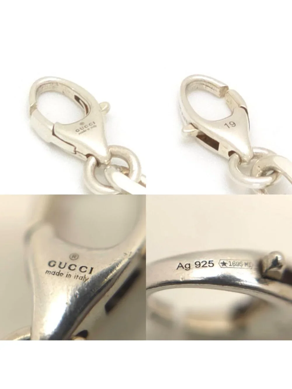 Gucci Interlocking Chain Bracelet 19.3 Shiny Finish Sterling Silver Box